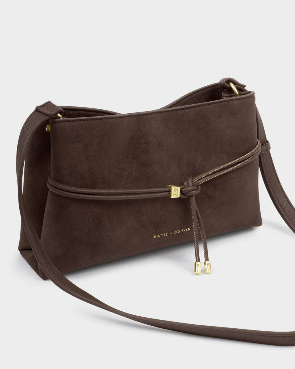 Katie Loxton Lori Suedette Crossbody Bag - Bitter Chocolate