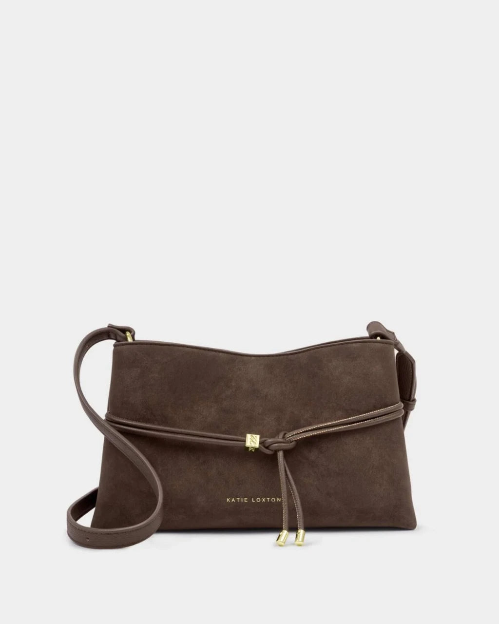 Katie Loxton Lori Suedette Crossbody Bag - Bitter Chocolate