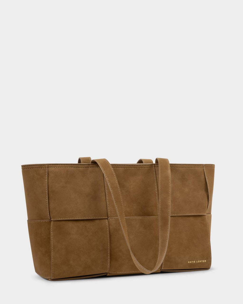 Katie Loxton Taya Hand Woven Suedette Tote Bag - Caramel