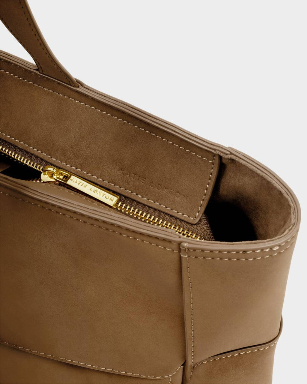 Katie Loxton Taya Hand Woven Suedette Tote Bag - Caramel