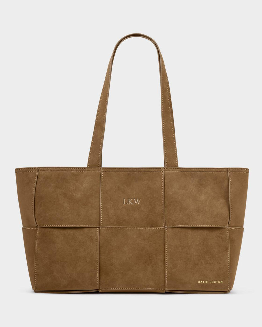 Katie Loxton Taya Hand Woven Suedette Tote Bag - Caramel