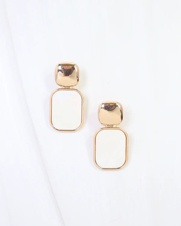 Caroline Hill Benton Harbor Drop Earring - Mother Of Pearl