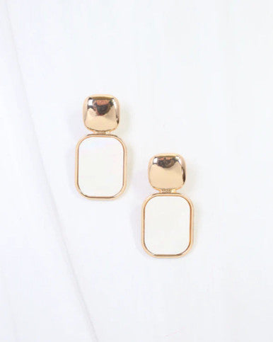 Caroline Hill Benton Harbor Drop Earring - Mother Of Pearl