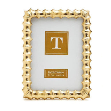 Two's Company 5x7 Gold Wave Photo Frame