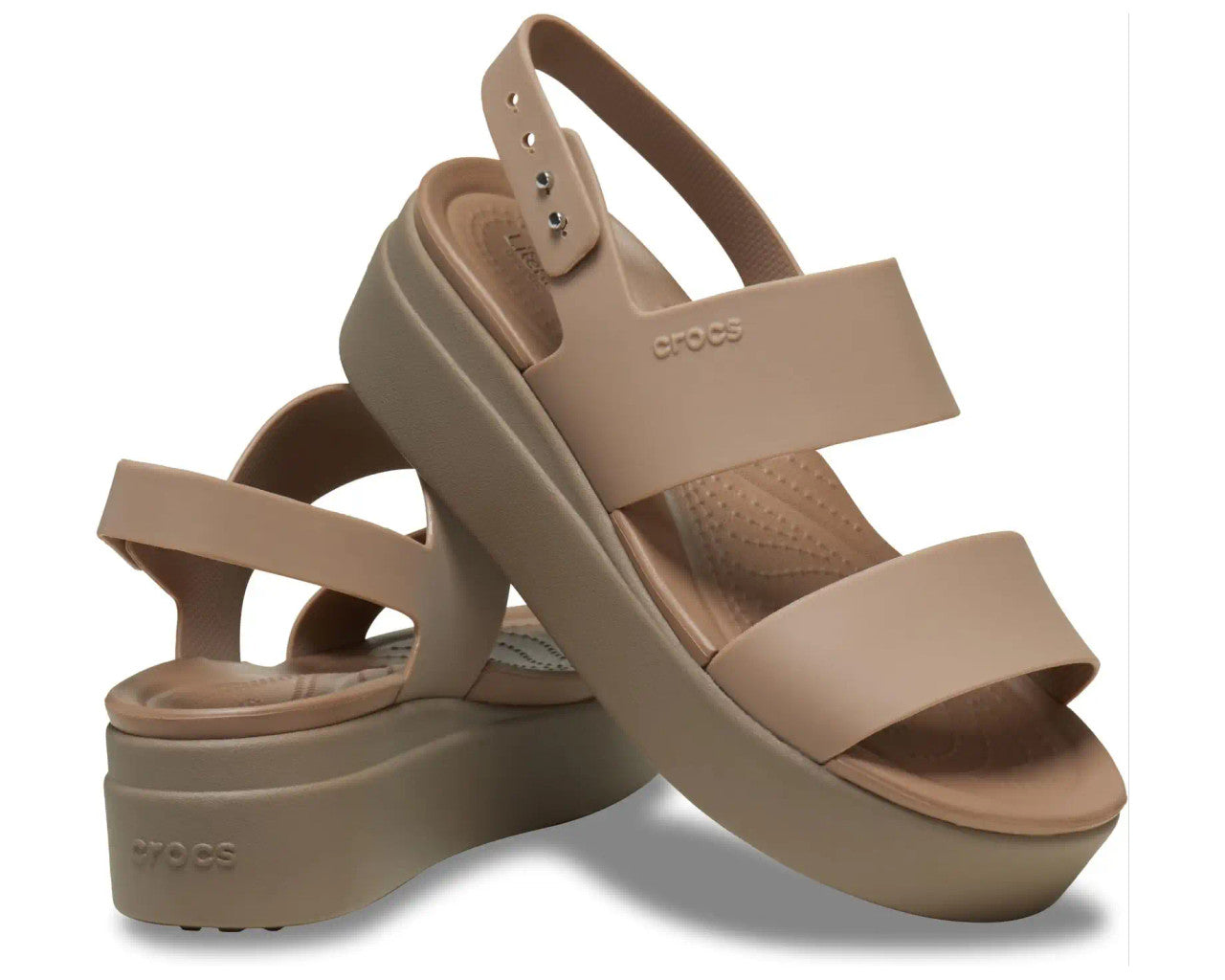 Crocs Women's Brooklyn Low Wedge - Latte/Mushroom
