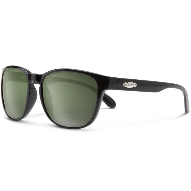 Suncloud Loveseat Sunglasses - Black with Polarized Gray-Green