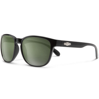 Suncloud Loveseat Sunglasses - Black with Polarized Gray-Green