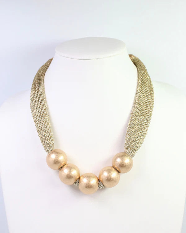 Caroline Hill Manistee Statement Necklace Worn Gold