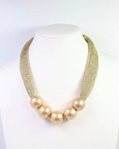 Caroline Hill Manistee Statement Necklace Worn Gold