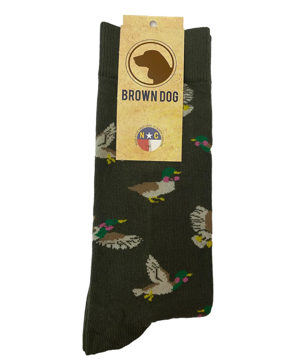 Brown Dog “Mallard” Crew Socks – Sage