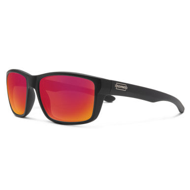 Suncloud Mayor Polarized Sunglasses – Matte Black Frame with Red Mirror
