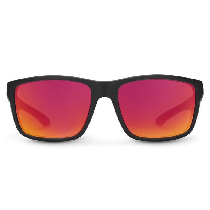 Suncloud Mayor Polarized Sunglasses – Matte Black Frame with Red Mirror