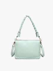 Jen & Co. Judith Vegan Whipstitch Shoulder Bag - Cool Mint