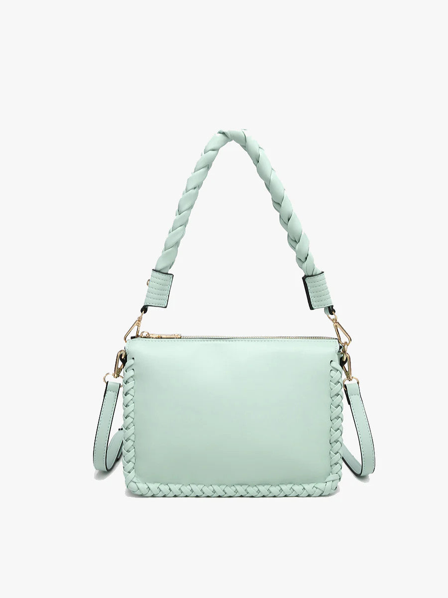 Jen & Co. Judith Vegan Whipstitch Shoulder Bag - Cool Mint