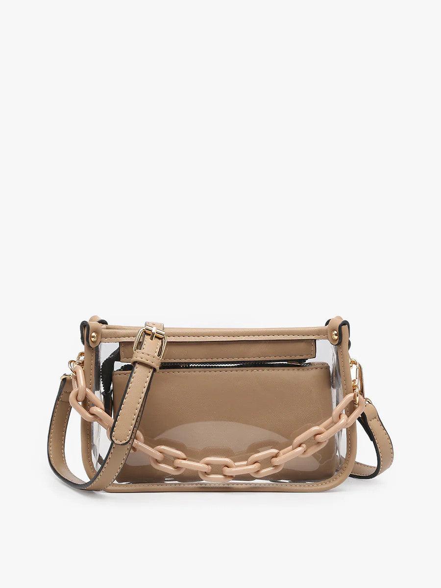 Jen & Co. Jessica Clear Crossbody - Taupe