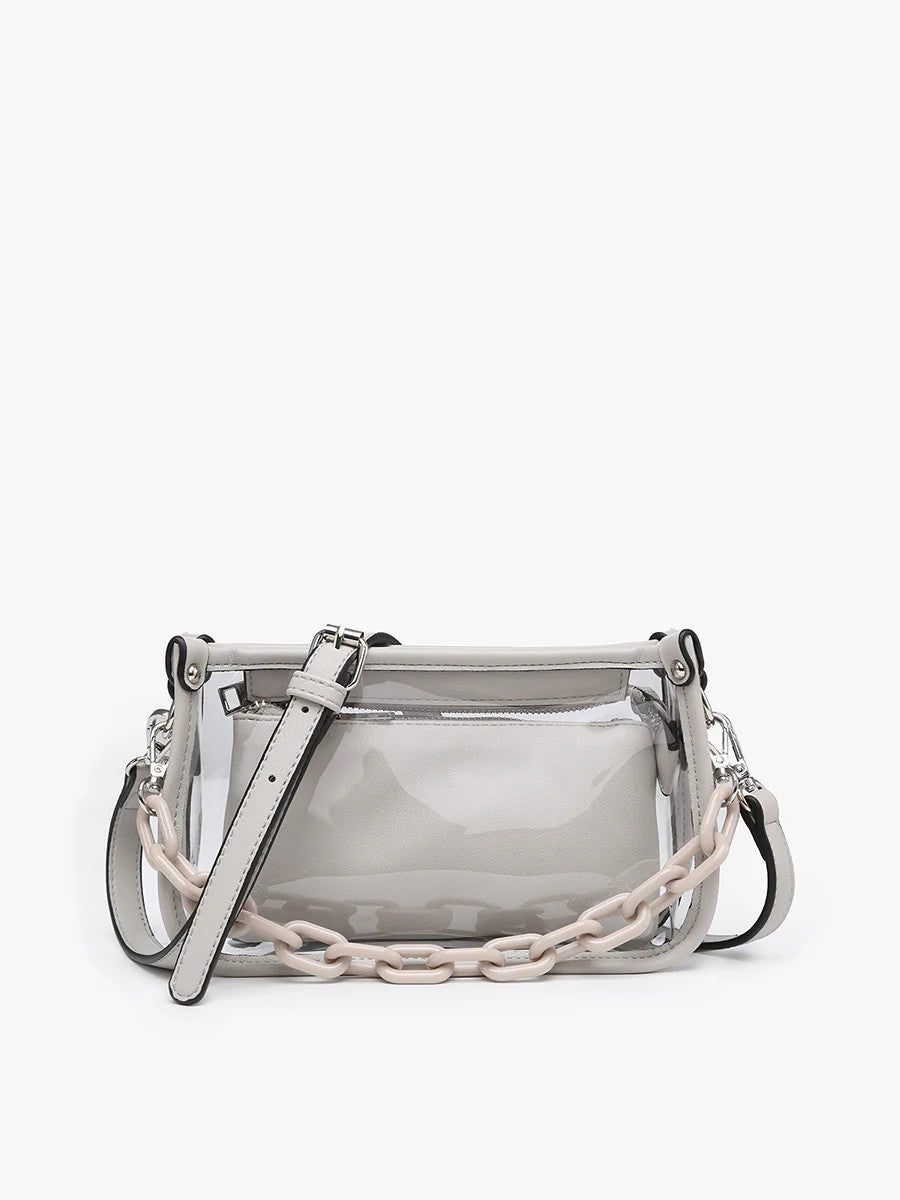 Jen & Co. Jessica Clear Crossbody - Light Grey