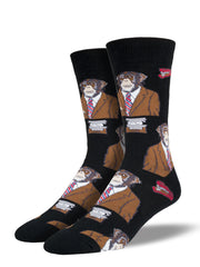 Socksmith Cotton Crew Monkey Biz - Black