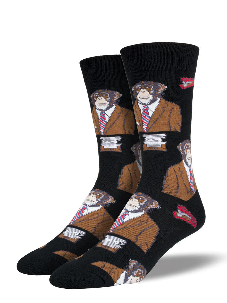 Socksmith Cotton Crew Monkey Biz - Black