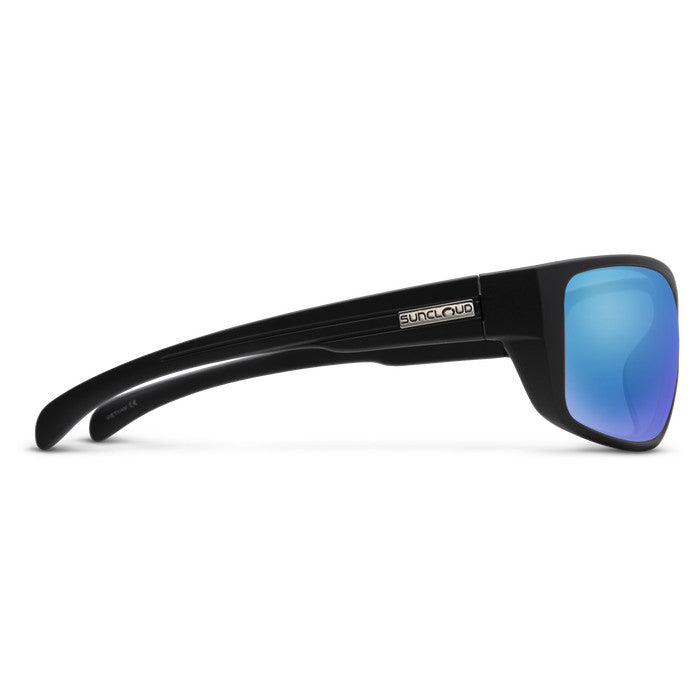 Suncloud Milestone Polarized Sunglasses – Matte Black/Polarized Blue Mirror Lens