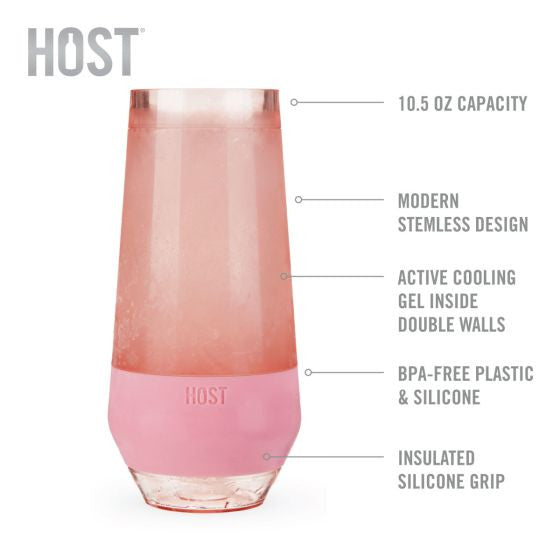 Host Champagne Freeze Cooling Cups- Blush