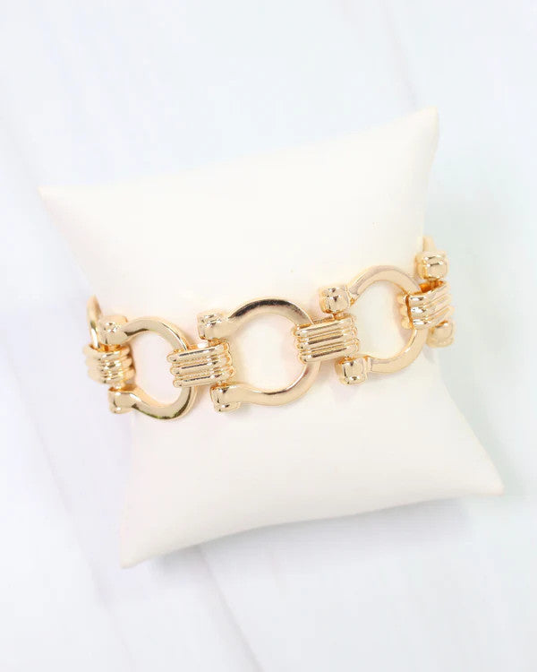 Caroline Hill Ely Horsebit Chain Bracelet - Gold