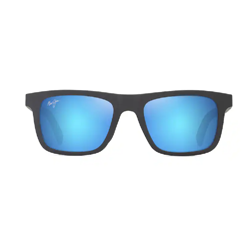 Maui Jim Moaka Polarized Sunglasses – Matte Solid Grey Frame/Blue Hawaii Mirror