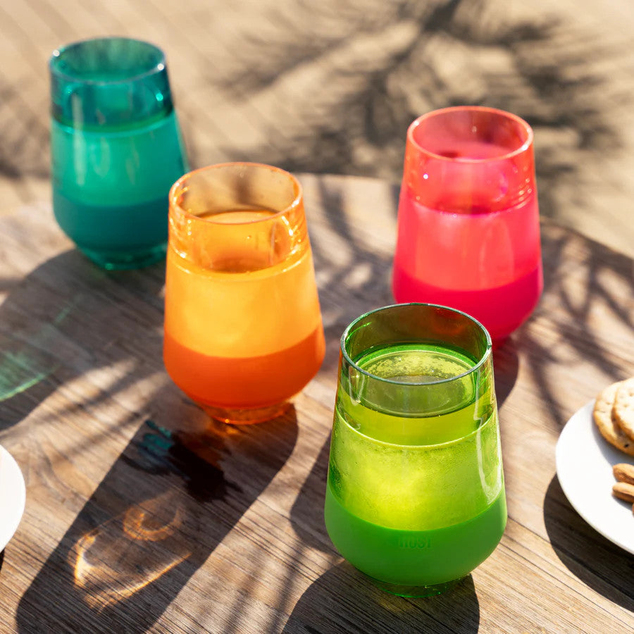 Host Wine FREEZE XL Cooling Cup Vivid Colors - Set of 4
