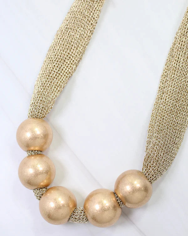 Caroline Hill Manistee Statement Necklace Worn Gold