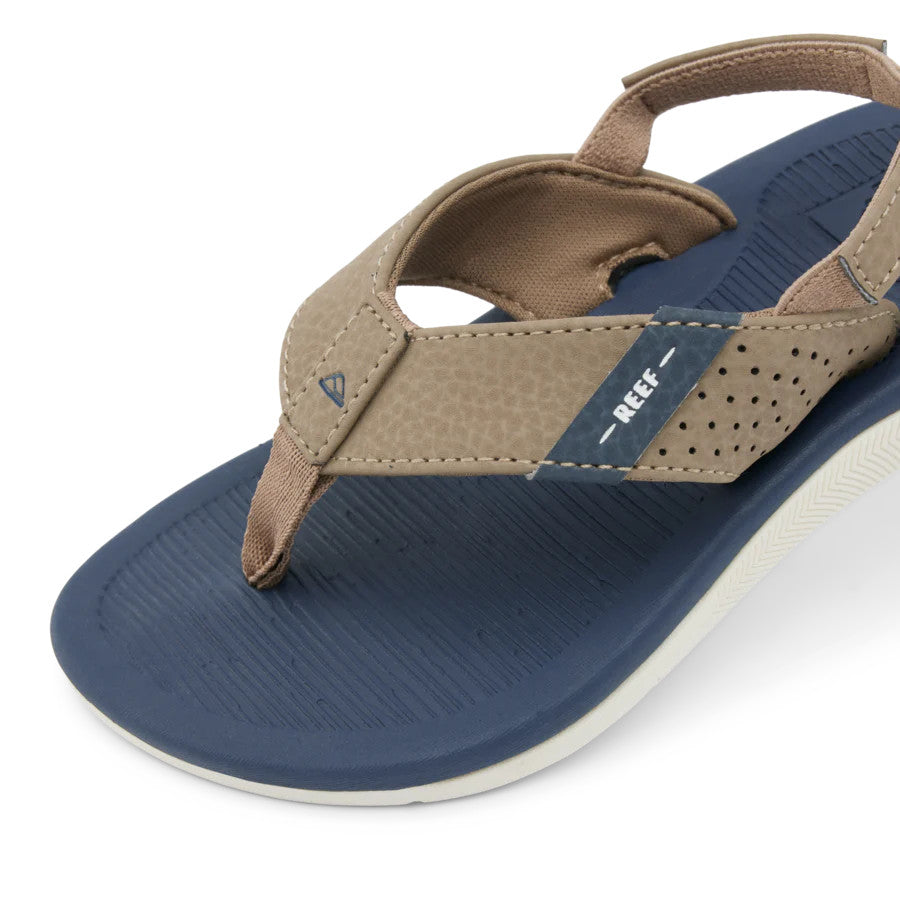 Reef Little Santa Ana Navy/Khaki Flip-Flops for Toddlers