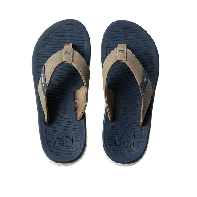 Reef Kids Santa Ana Navy/Khaki Flip-Flops for Youth