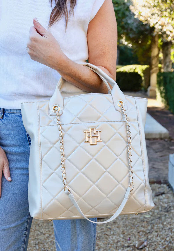 Caroline Hill Kinzley Tote - Pearl Quilted LD