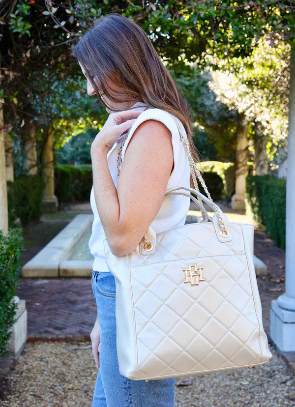Caroline Hill Kinzley Tote - Pearl Quilted LD