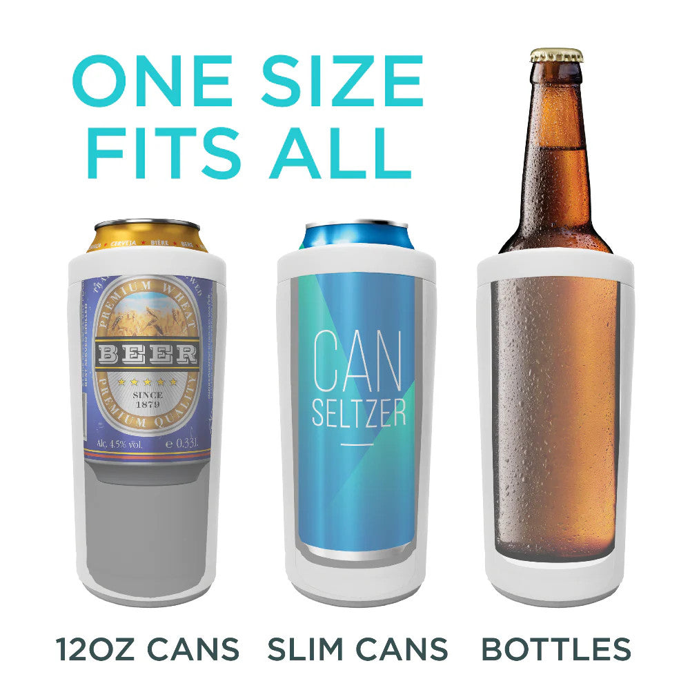 Toadfish Non-Tipping Universal Can Cooler - White