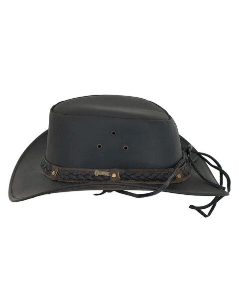 Outback Trading Co. Wagga Wagga Leather Hat - Black