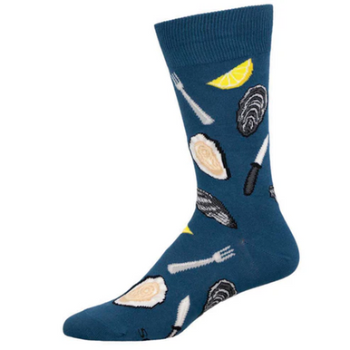 Socksmith Men's Oyster Shucker Novelty Crew Socks - Blue