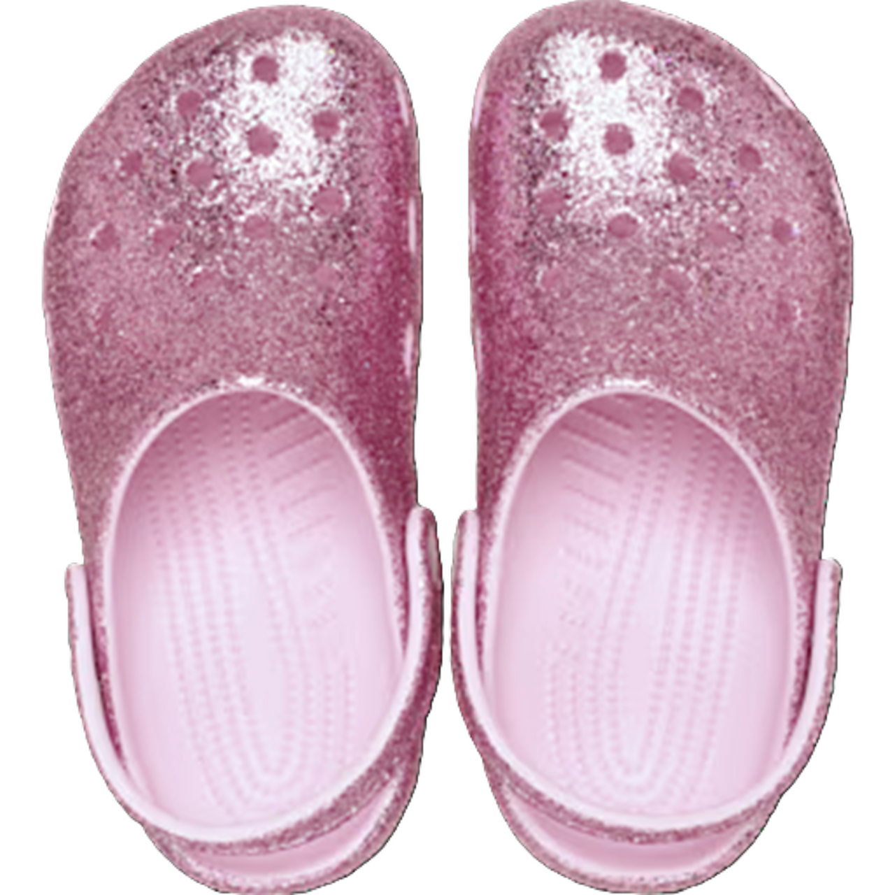 Crocs Toddler Girls' Classic Chunky Glitter Clog – Pink Milk