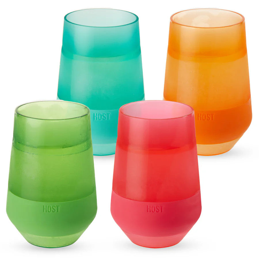 Host Wine FREEZE XL Cooling Cup Vivid Colors - Set of 4