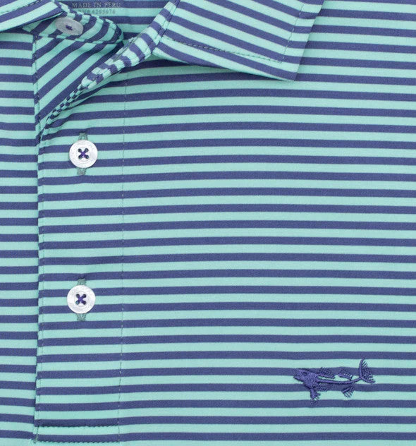 Coastal Cotton Youth Boys Striped Polo - Marlin