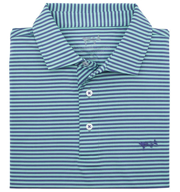 Coastal Cotton Youth Boys Striped Polo - Marlin