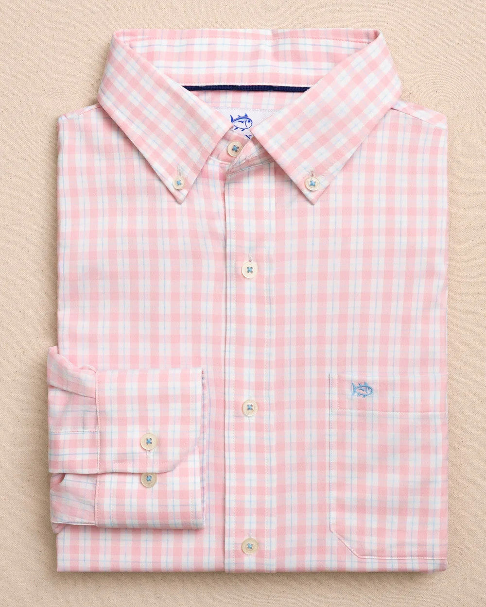 Southern Tide Men's Precheck Plaid Coastal Breeze® Sport Shirt- Orchid Pink