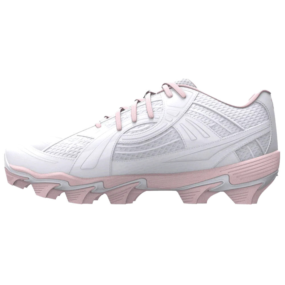 Under Armour Girl's Glyde Sola RM Softball Cleats - White/Prime Pink