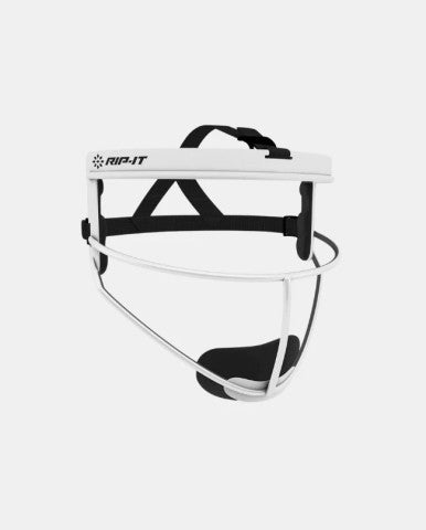 Rip-It Defense Pro Softball Fielder's Face Mask with Blackout - White
