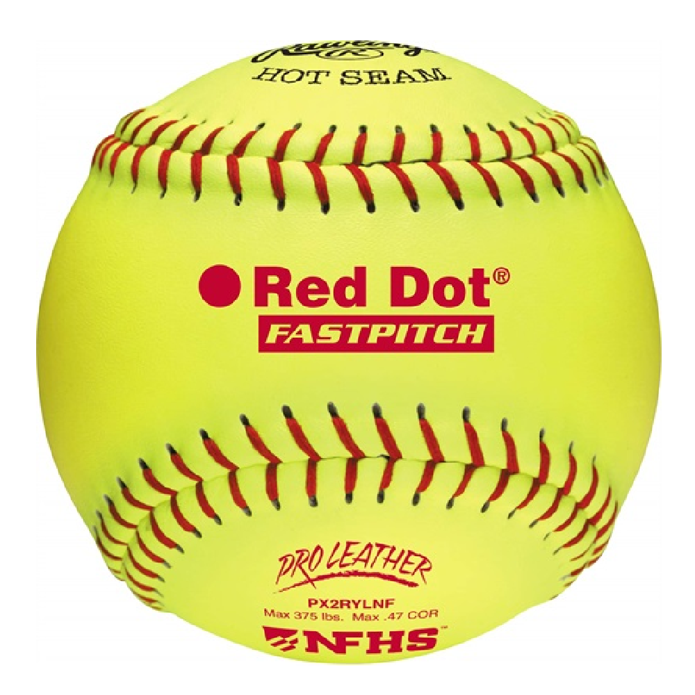 Rawlings Pro Leather 12-Inch Red Dot NFHS Stamp Softballs