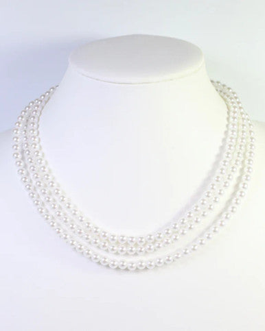 Caroline Hill Hattiesburg Multi Strand Pearl Necklace - Cream