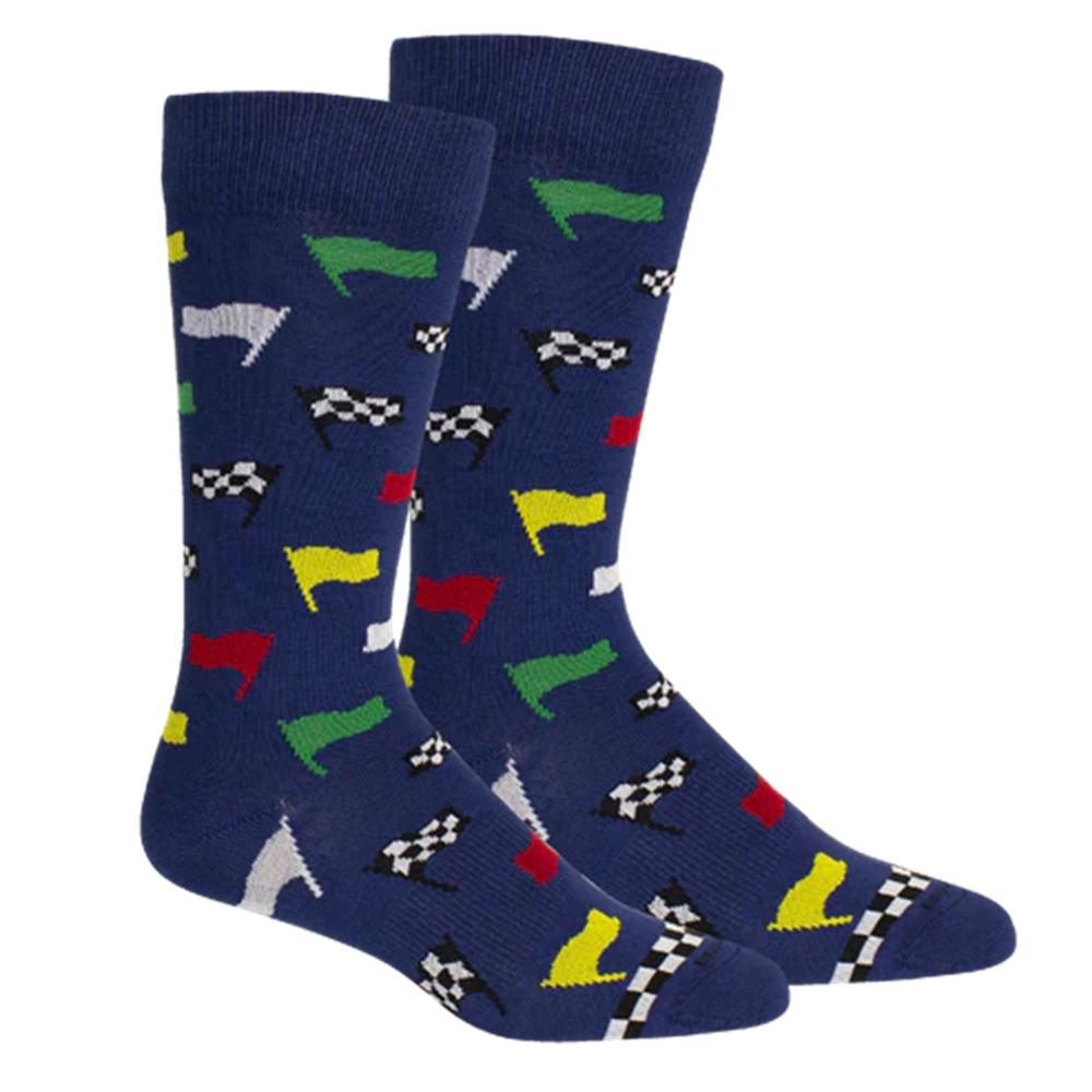 Brown Dog “Race Ya” Insignia Blue Crew Sock