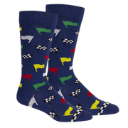 Brown Dog “Race Ya” Insignia Blue Crew Sock
