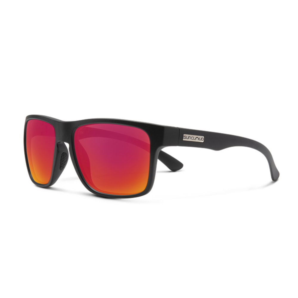 Suncloud Rambler Men's Polarized Sunglasses - Black/Polarized Red