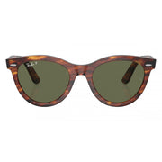 Ray-Ban Wayfarer Way Sunglasses - Striped Havana/Green Polarized