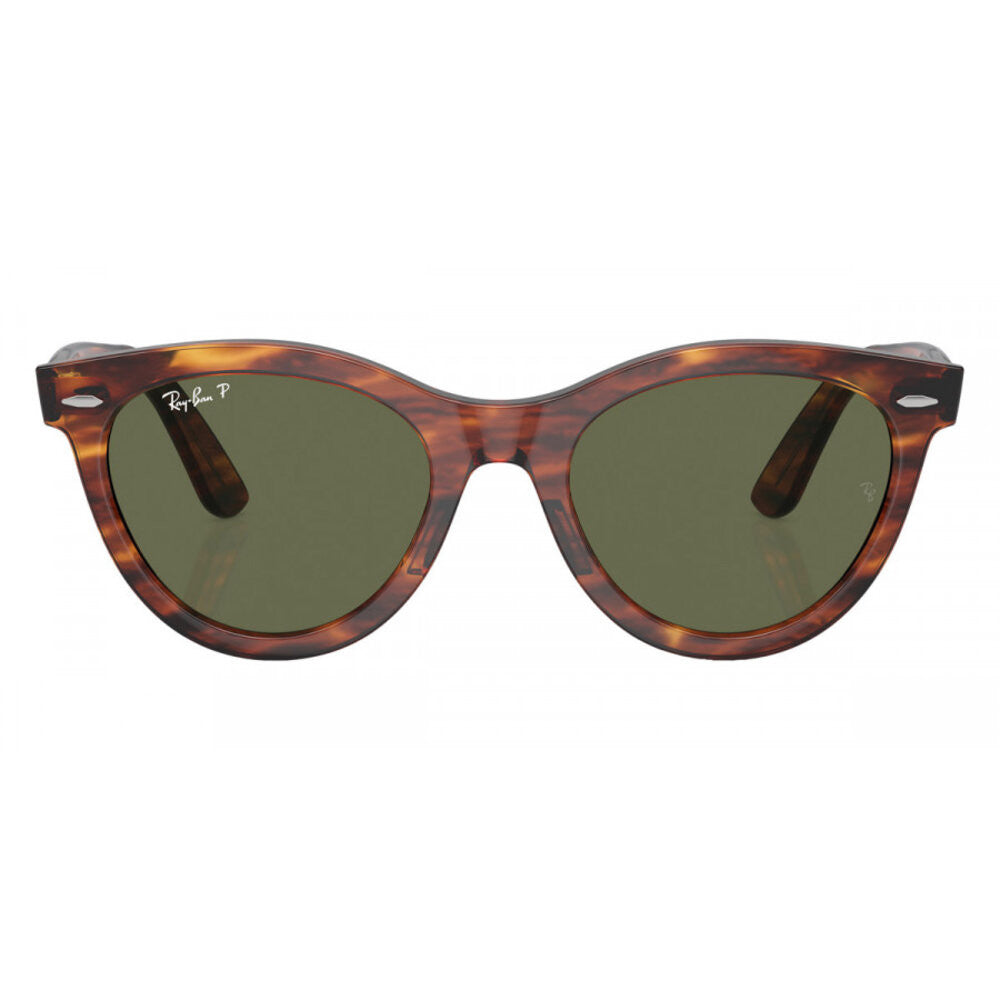 Ray-Ban Wayfarer Way Sunglasses - Striped Havana/Green Polarized