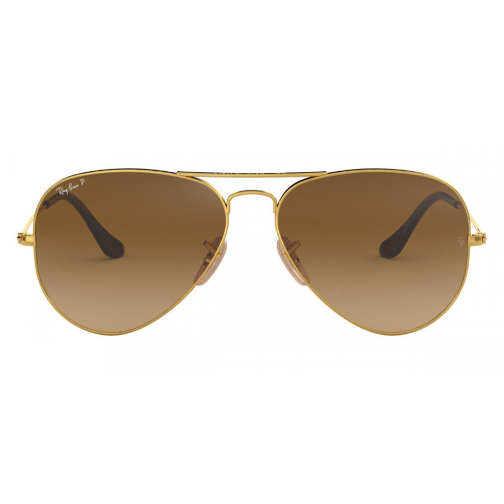 Ray-Ban Aviator Gradient Polarized Sunglasses – Shiny Gold/Brown Gradient